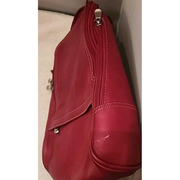 Le Donne Red Leather Mid Size Woman's Backpack/Purse Colombian Leather Bag - Picture 8 of 8